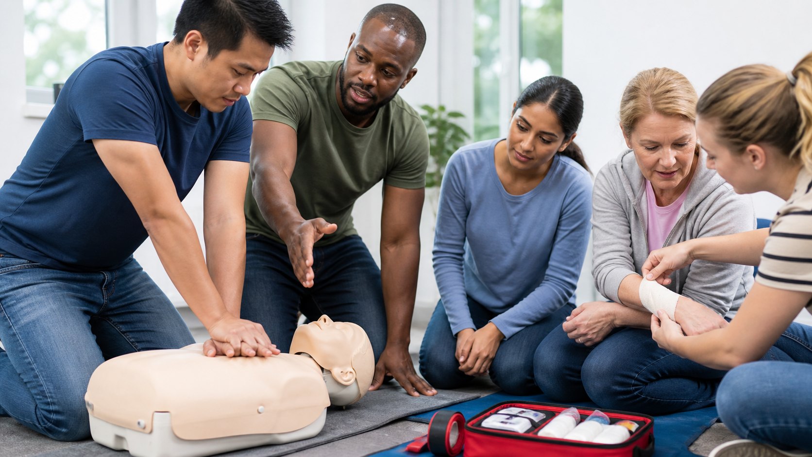 Basic First Aid & Emergency Preparedness learning scene.